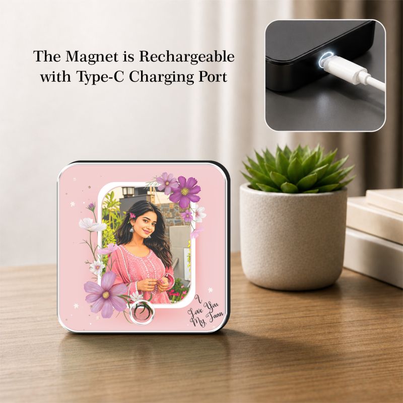 Personalized Musical Fridge Magnet Rechargeable Speaker with On/Off Button  Birthday Gift for Girlfriend, Daughter, Sister & Bestie  Memorable Gift Frame
